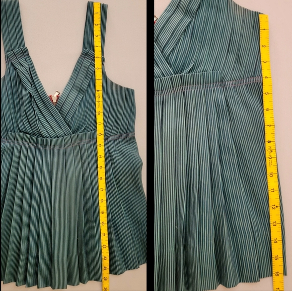 Marc by Marc Jacobs Pleated Pinstripe Silk Camisole Baby Doll Vneck Tank Top XS - Picture 13 of 15